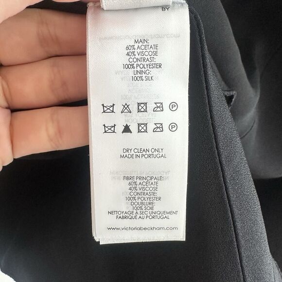 Victoria Beckham Dress 10 US Black Fit Flare Minimal Elegant Quiet Luxury Modest - Picture 13 of 14